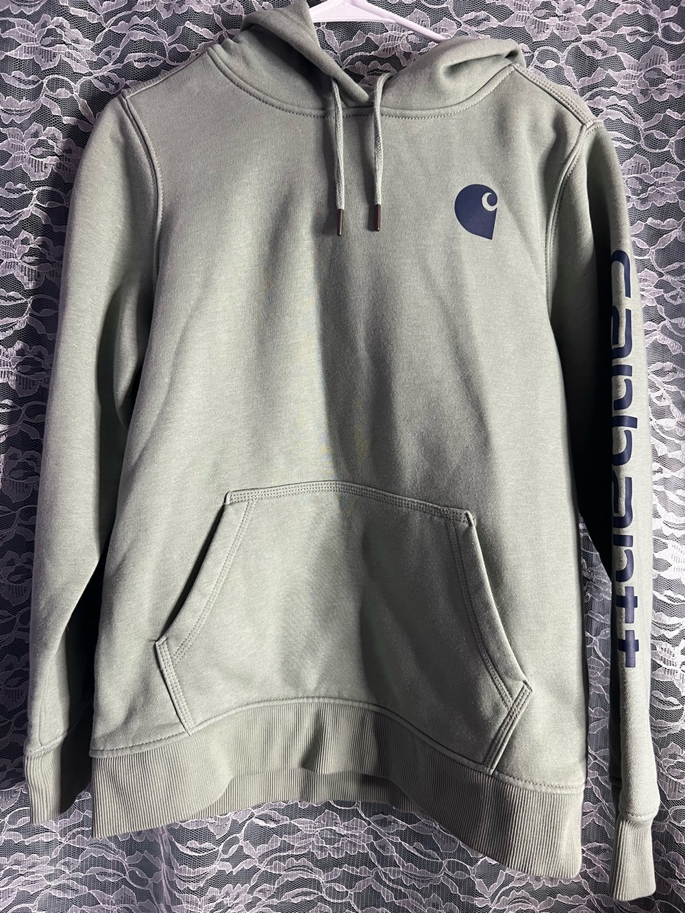 Carhartt Relaxed Fit Light Green Hoodie Sweater Womens Size Medium